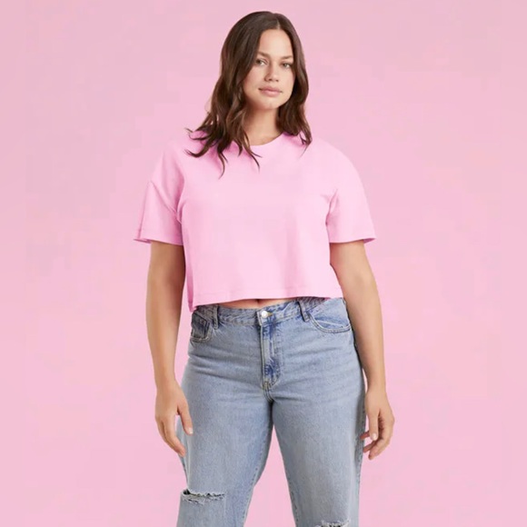 nuuds Tops - nuuds Barbie Bubblegum Pink Cropped Tee - size M